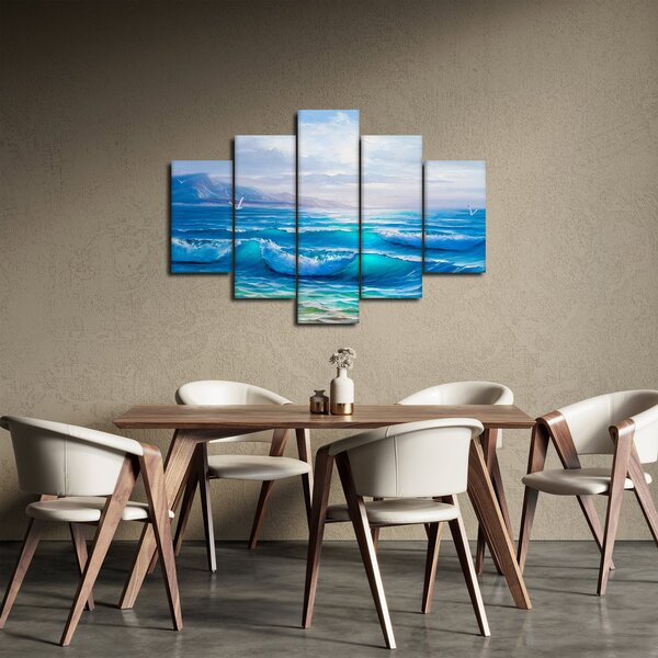 Slika - Ulje na platnu mora s galebovima (150x105 cm)