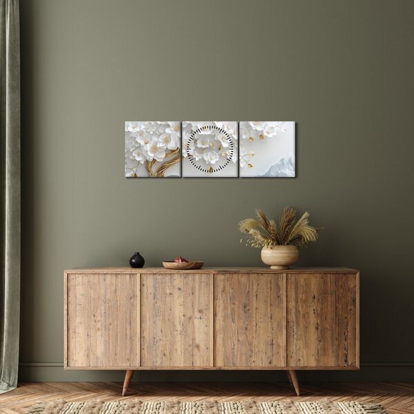 Slika – 3D elegantno drvo života (sa satom) (90x30 cm)