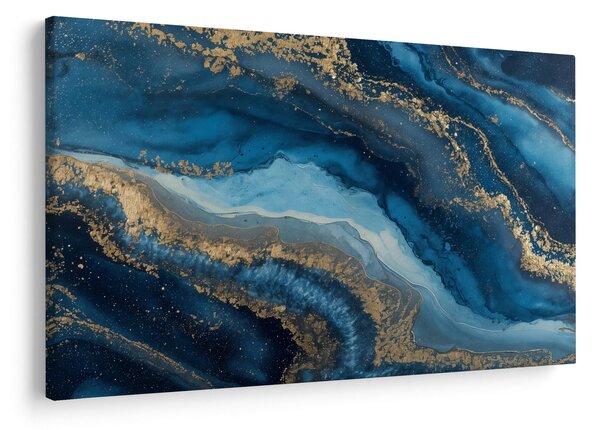 Slika - Plava mramorna apstrakcija (90x60 cm)