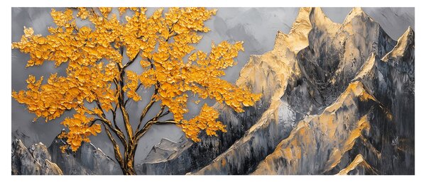 Slika – Zlatno drvo u planinama (120x50 cm)