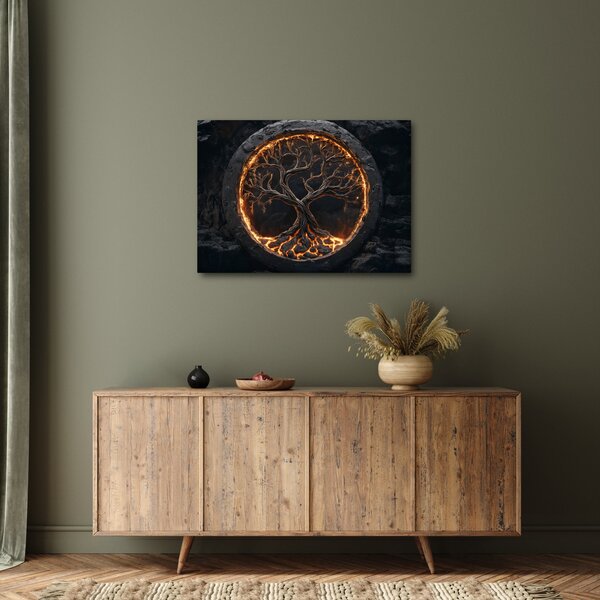 Slika – Drvo života u lavi I. (70x50 cm)