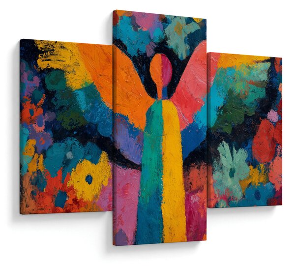 Slika - Apstraktni anđeo s cvijećem (90x60 cm)