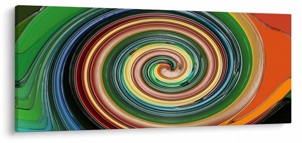 Apstraktna slika - spirala u boji (120x50 cm)
