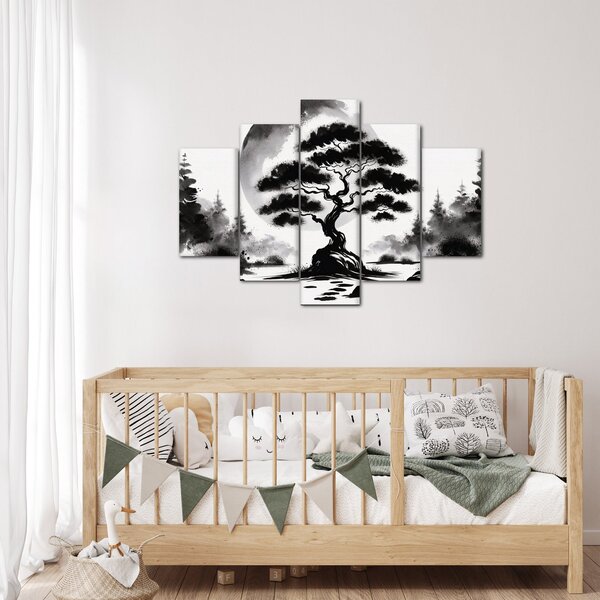 Slika – Crno-bijeli bonsai (150x105 cm)
