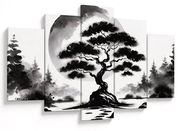 Slika – Crno-bijeli bonsai (150x105 cm)