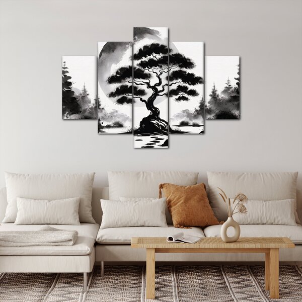 Slika – Crno-bijeli bonsai (150x105 cm)