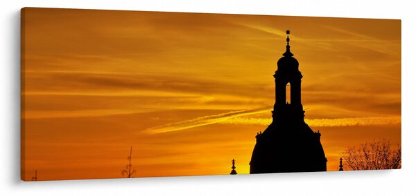 Slika crkve pri zalasku sunca (120x50 cm)