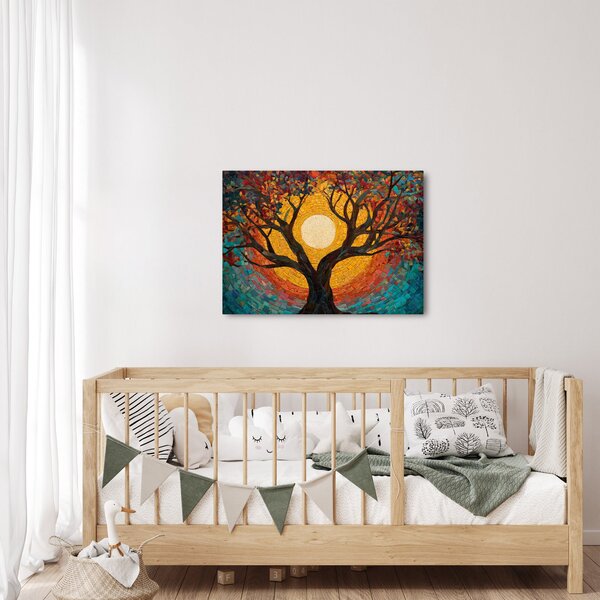 Slika - Sunce u krošnji stabla života (70x50 cm)