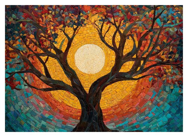 Slika - Sunce u krošnji stabla života (70x50 cm)