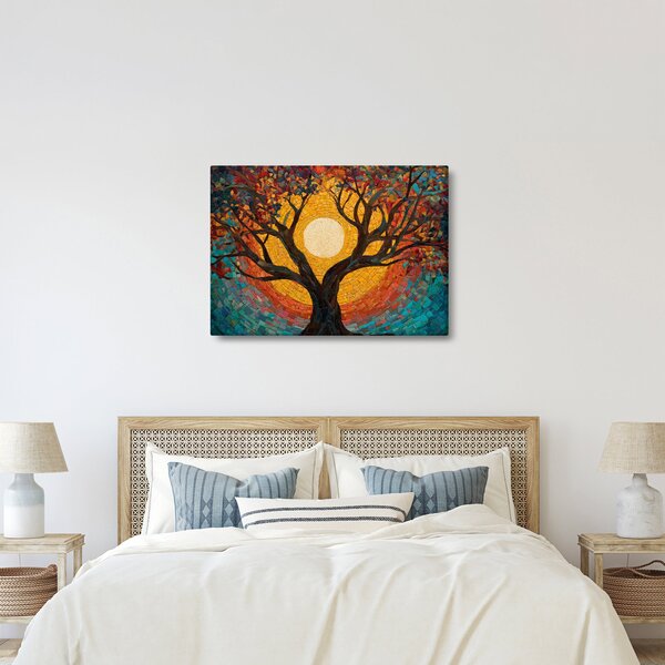 Slika - Sunce u krošnji stabla života (70x50 cm)