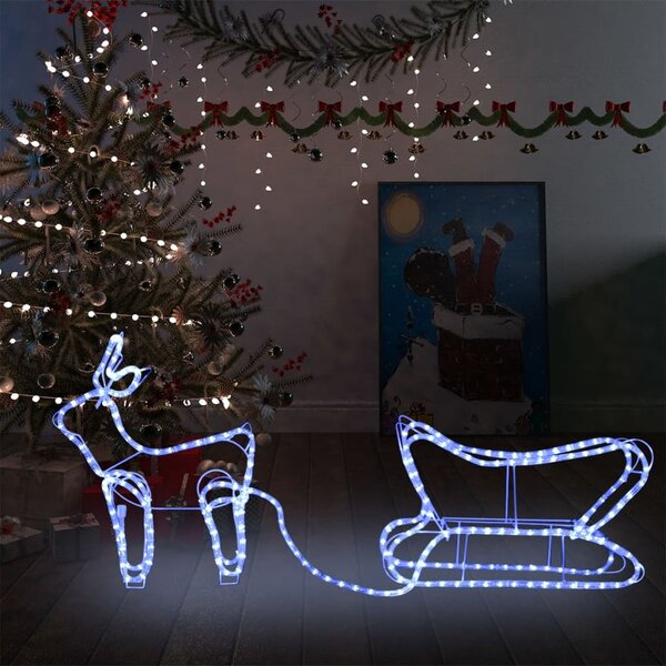 VidaXL Ukrasni božićni sob i sanjke vanjski s 252 LED žarulje