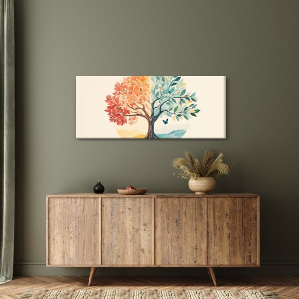Slika – Dvostruko drvo s leptirima (120x50 cm)