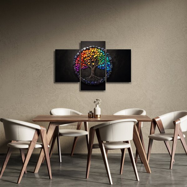 Slika – Drvo puno šarenih srca (90x60 cm)