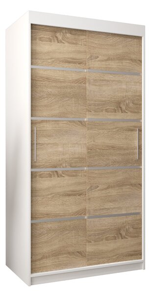 Ormar za garderobu 100 cm Verika 1 100 (bijela + hrast sonoma)