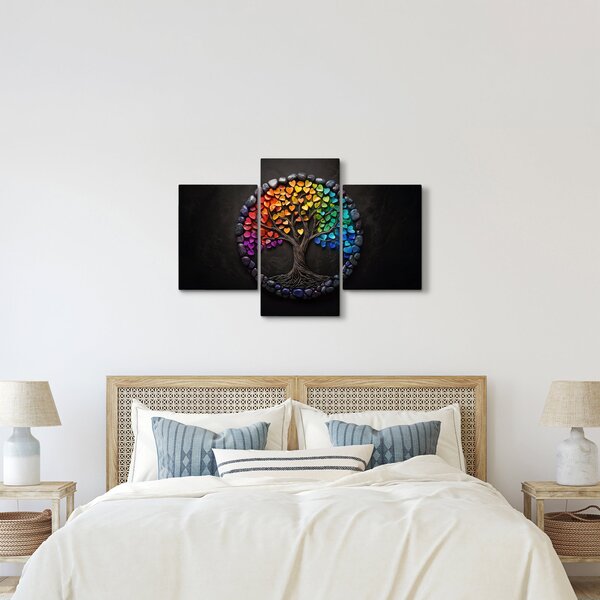 Slika – Drvo puno šarenih srca (90x60 cm)