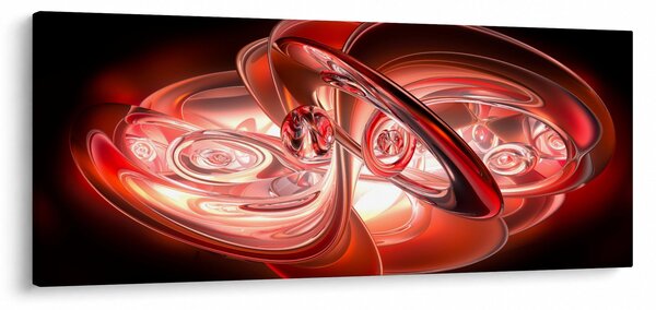 Slika - crveni oblici (120x50 cm)