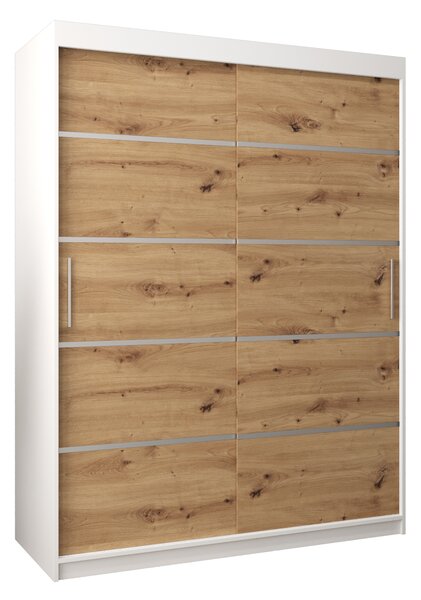 Ormar za garderobu 150 cm Verika 1 150 (bijela + hrast artisan)