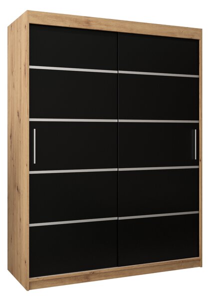 Ormar za garderobu 150 cm Verika 1 150 (hrast artisan + crna)