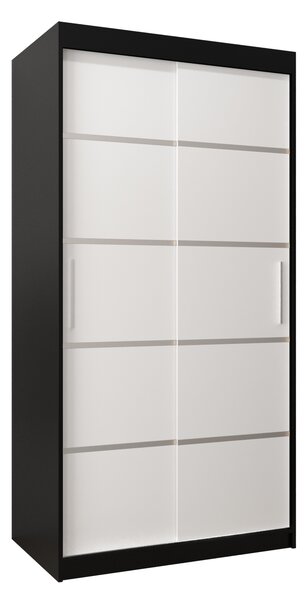 Ormar za garderobu 100 cm Verika 1 100 (crna + bijela)