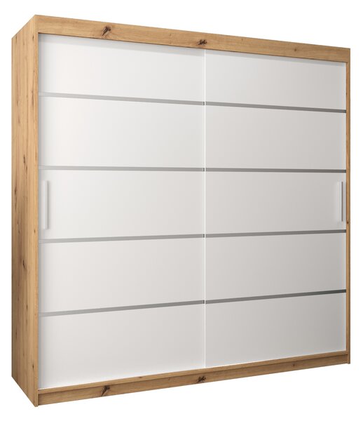 Ormar za garderobu 200 cm Verika 1 200 (hrast artisan + bijela)