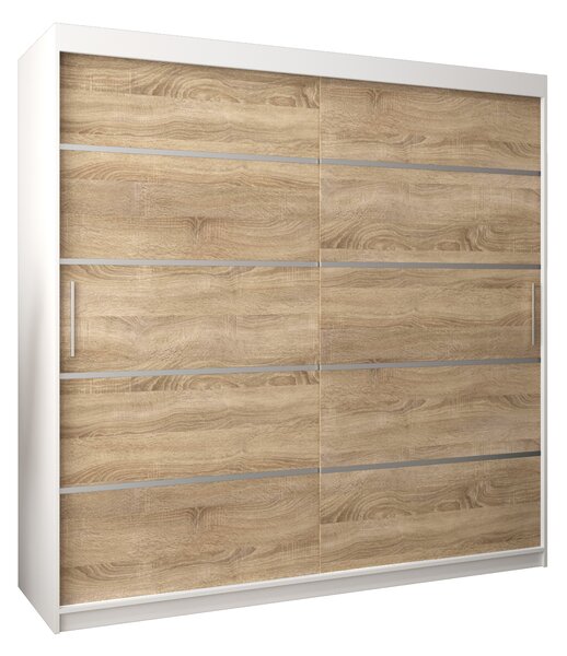 Ormar za garderobu 250 cm Verika 1 250 (bijela + hrast sonoma)