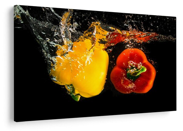 Slika - paprike u vodi (90x60 cm)