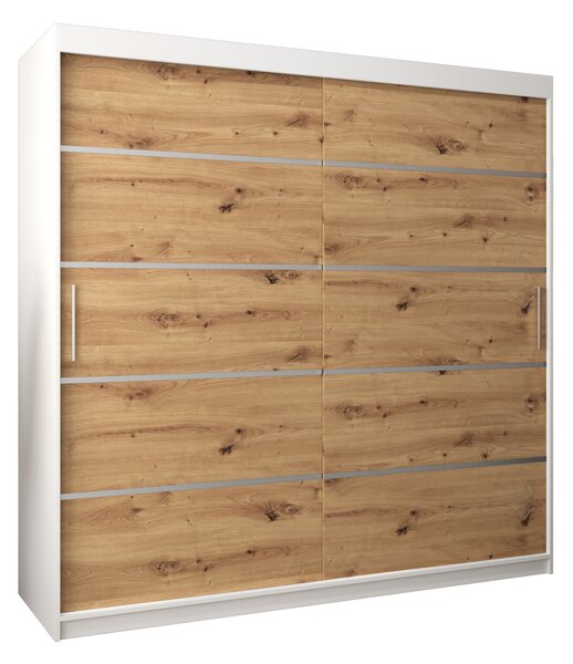 Ormar za garderobu 250 cm Verika 1 250 (bijela + hrast artisan)