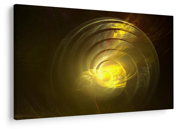 Slika žute apstraktne spirale (90x60 cm)