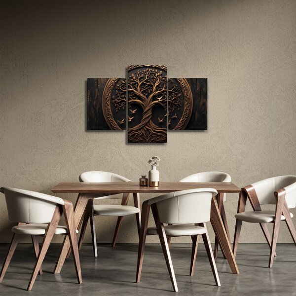 Slika – Drveno drvo života (90x60 cm)