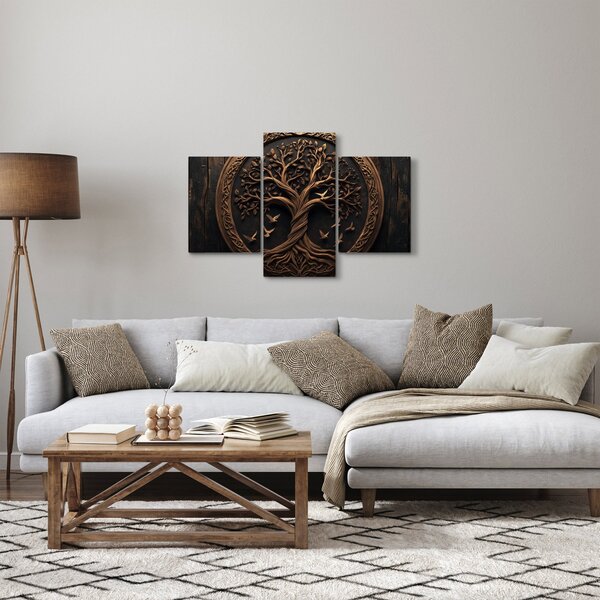 Slika – Drveno drvo života (90x60 cm)