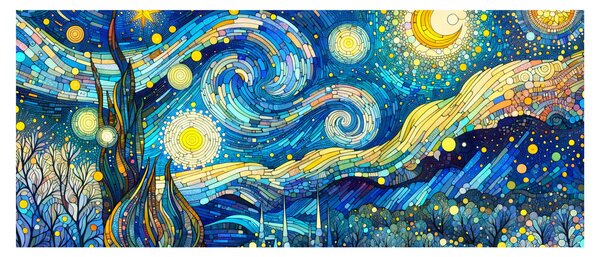 Slika – Mozaik zvjezdane noći (120x50 cm)