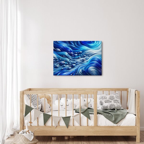 Slika – Ribe u valovima (70x50 cm)