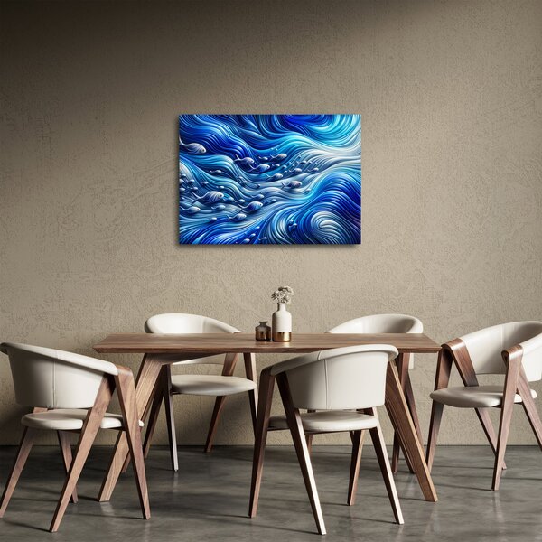 Slika – Ribe u valovima (70x50 cm)