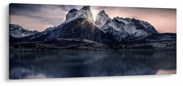 Slika jezera s planinom (120x50 cm)