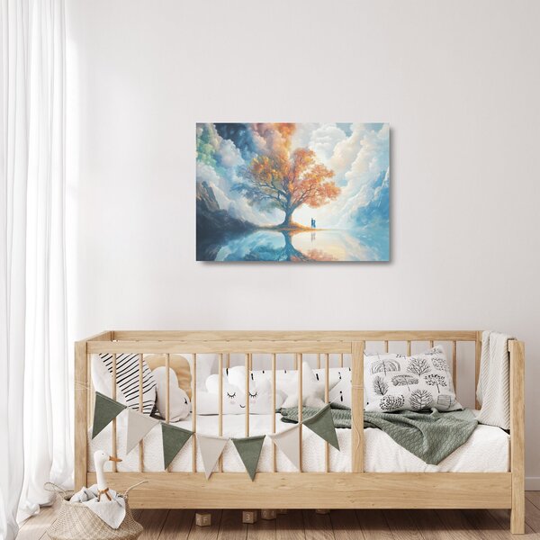 Staklena slika – Drvo života i ljubavi (70x50 cm)