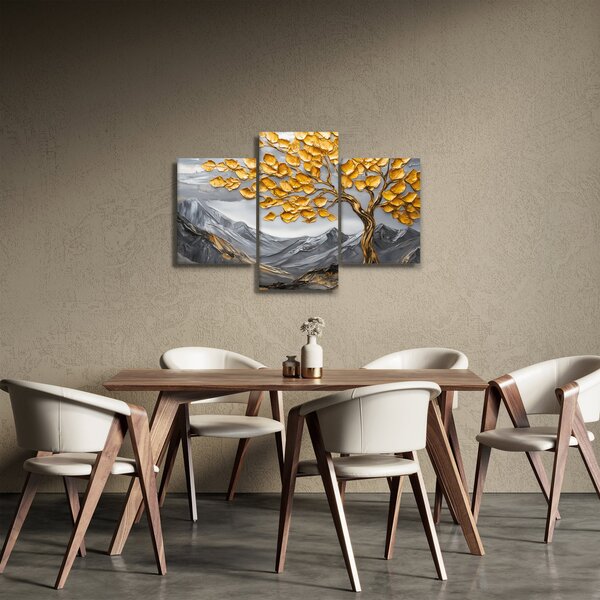 Slika – Drvo sa zlatnim lišćem (90x60 cm)