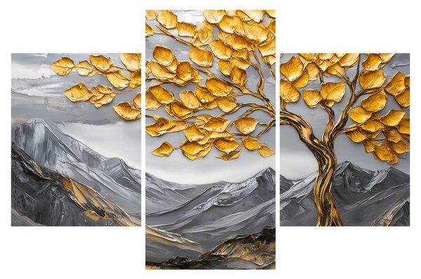 Slika – Drvo sa zlatnim lišćem (90x60 cm)
