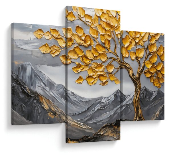 Slika – Drvo sa zlatnim lišćem (90x60 cm)