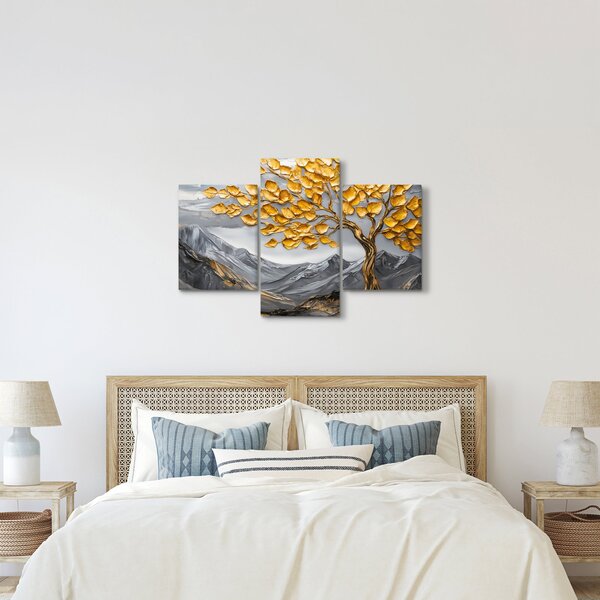 Slika – Drvo sa zlatnim lišćem (90x60 cm)