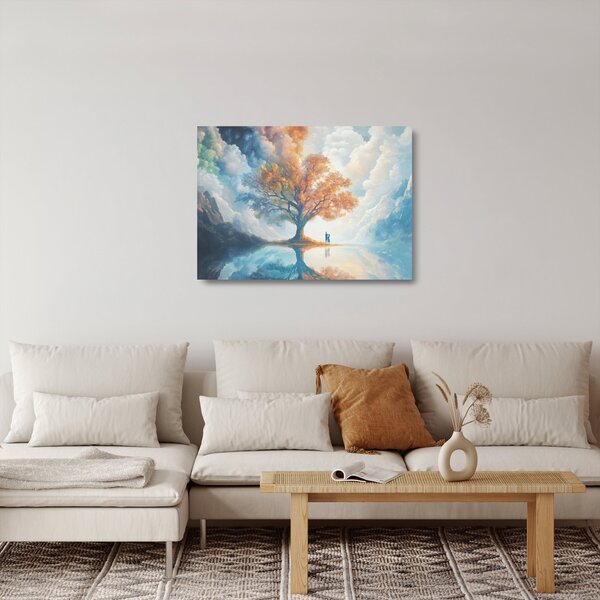 Staklena slika – Drvo života i ljubavi (70x50 cm)