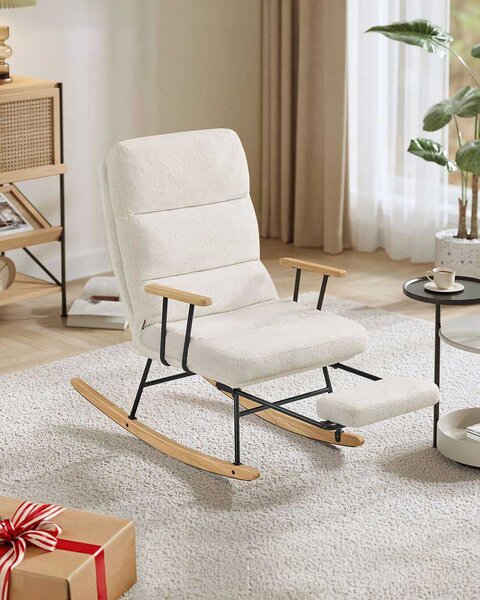 Stolica za ljuljanje nosivost do 160 kg, 97 × 67 × 100 cm, bijela | VASHOME