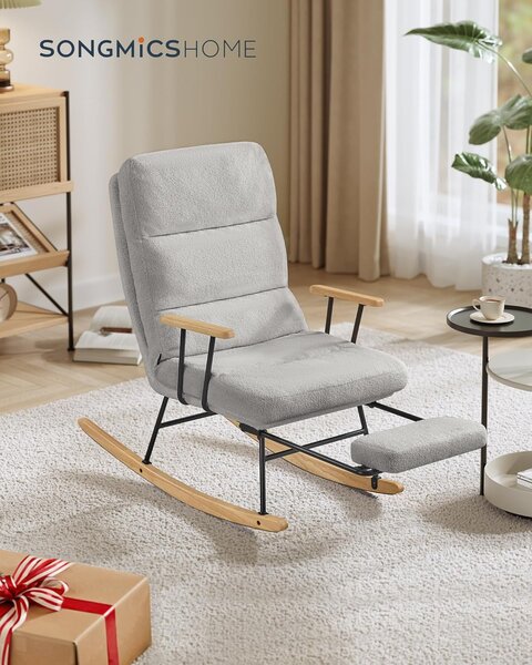 Stolica za ljuljanje nosivost do 160 kg, 97 × 67 × 100 cm, siva | VASHOME