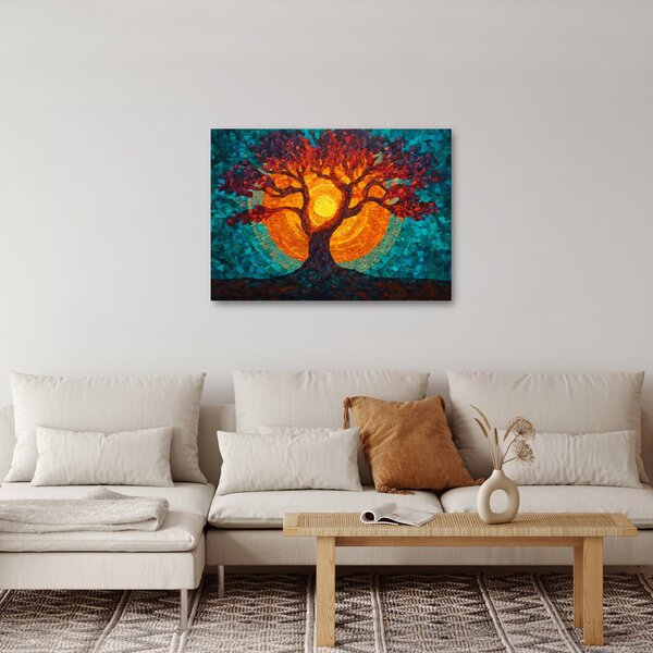 Slika - Stablo života i sunce u mozaiku (70x50 cm)