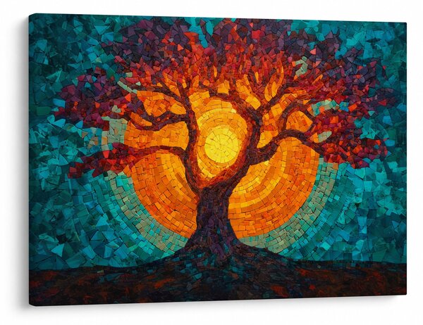 Slika - Stablo života i sunce u mozaiku (70x50 cm)