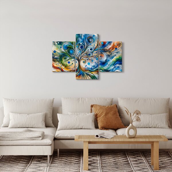 Slika – Šareno energetsko drvo (90x60 cm)