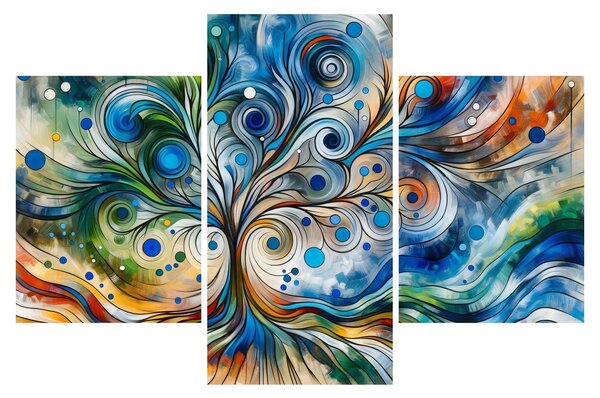 Slika – Šareno energetsko drvo (90x60 cm)