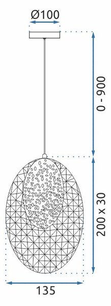 Viseća Kristalna Lampa LED G088-1CP Złota