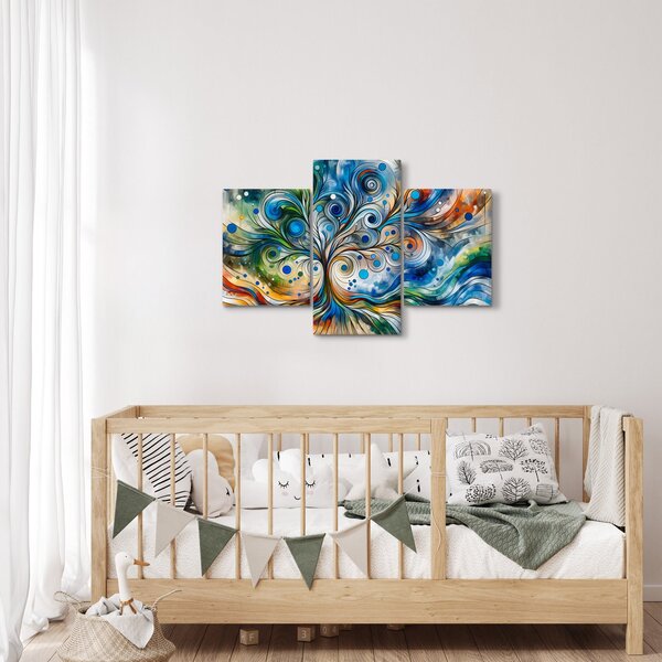 Slika – Šareno energetsko drvo (90x60 cm)