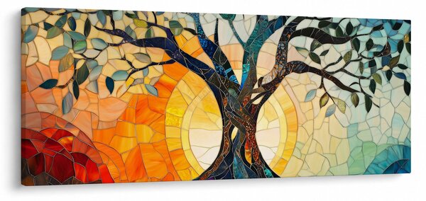 Slika – Mozaik – sunce i drvo I. (120x50 cm)