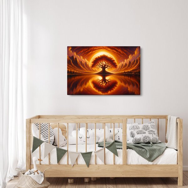 Slika – Drvo u krvavom suncu (90x60 cm)